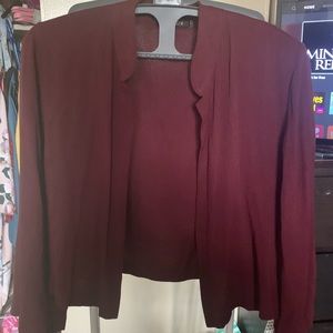 Burgundy cropped blazer